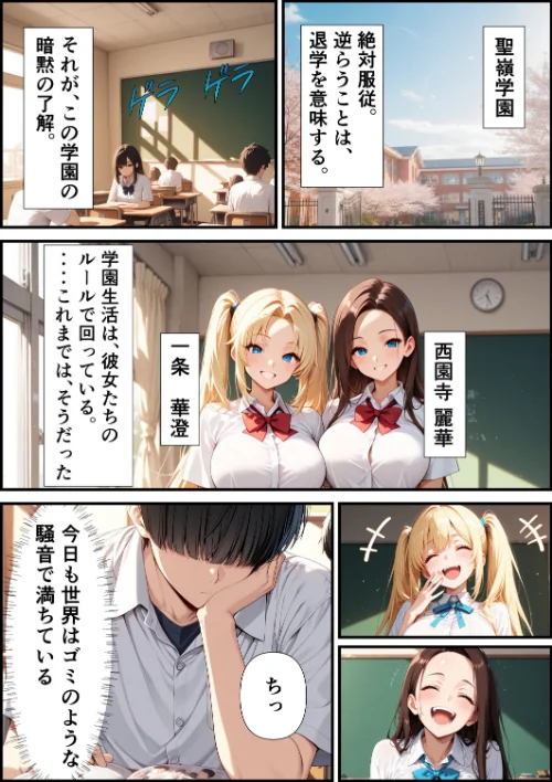 校則改変アプリ〜ゴミ扱いしてた俺の肉棒で女王たちがメス堕ち【モザイク版】（単話）/むちプリギャル舎/2026-06-25【s886atrlw00194】 試し読みサンプル 2ページ目