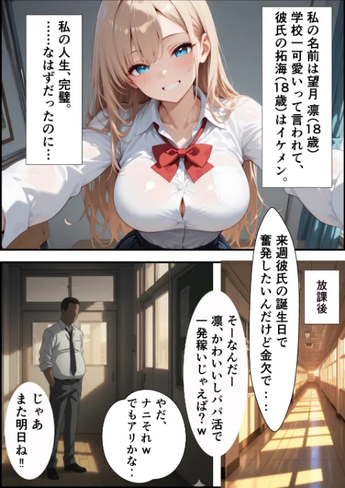 パパ活ギャル〜粗チンカレシじゃ届かない最奥までキモ教師のデカチンでメス堕ち【モザイク版】（単話）/むちプリギャル舎/2026-06-24【s886atrlw00204】 試し読みサンプル 2ページ目